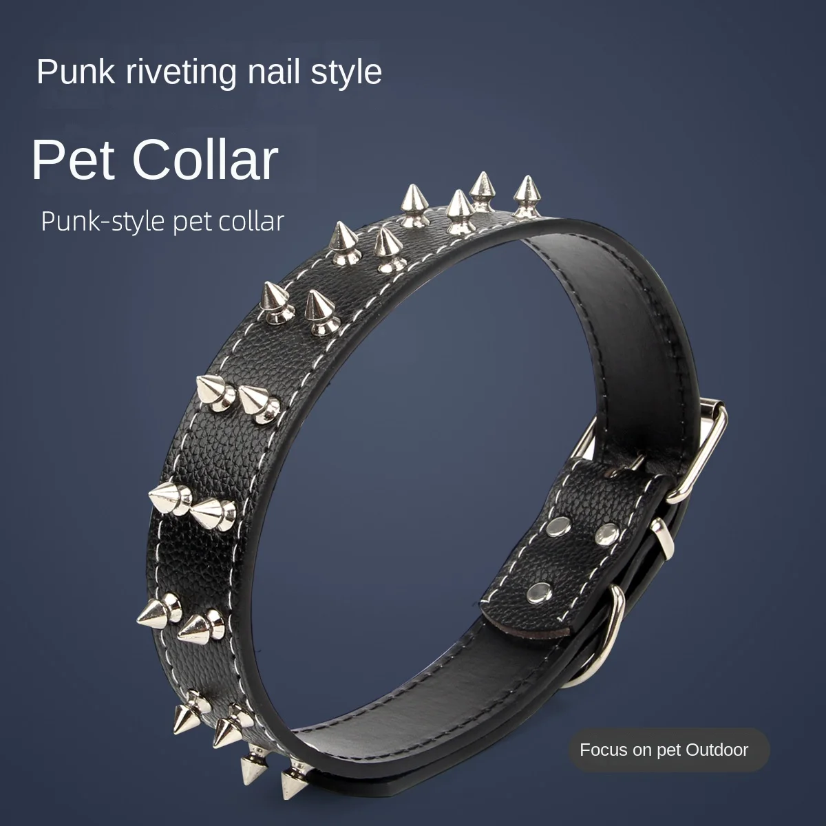 

Pet Supplies Large and Medium-sized Dog Collar Dog Neck Cover Punk Style Pu Willow Nail Dog Collar
