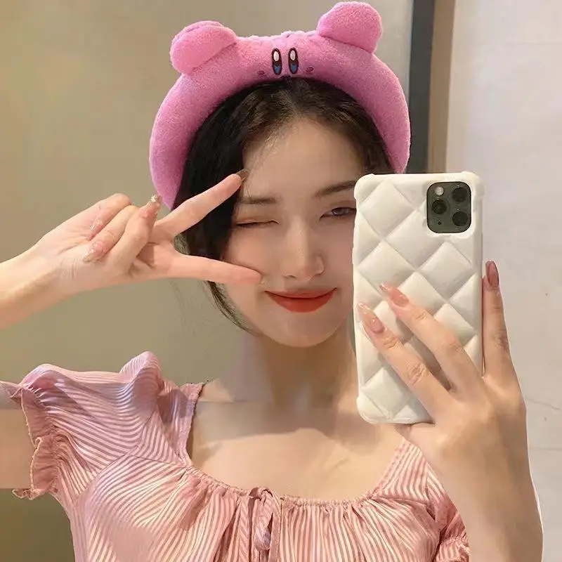 

New 2022 Kawaii Kirby Anime Cartoon Cute Pink Hairband Face Wash Makeup Headband Gift for Girlfriend Bestie Toys for Girls