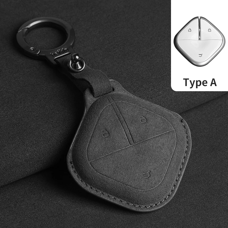 

Замшевый кожаный чехол для ключей от автомобиля для SGMW Wuling Baojun Air Yep KiWi EV E100 630 510 730 610 530 560 RS-5 Брелок для ключей