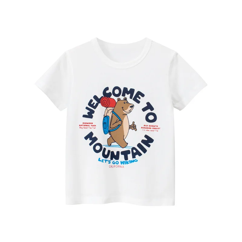 Children's Short Sleeve T-shirt 2023 Summer New T Shirt Boys Cartoon Letters Print Cotton Top Kids Clothes Dropshipping