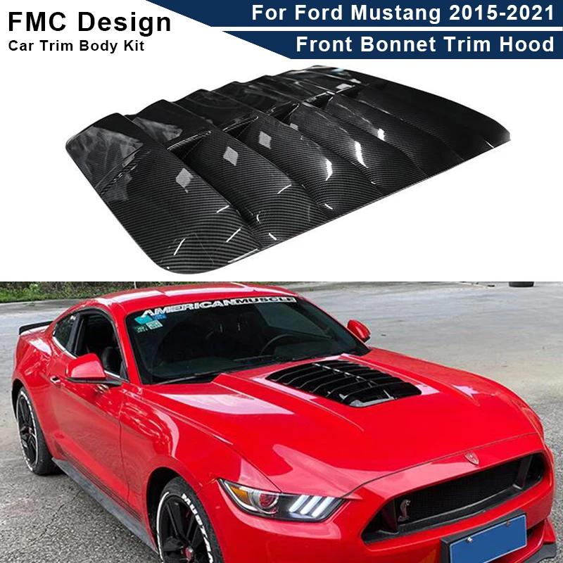 

Высококачественный капот двигателя из углеродного волокна, передняя крышка, отделка капота для Ford Mustang GT500 2015-2021, комплект кузова