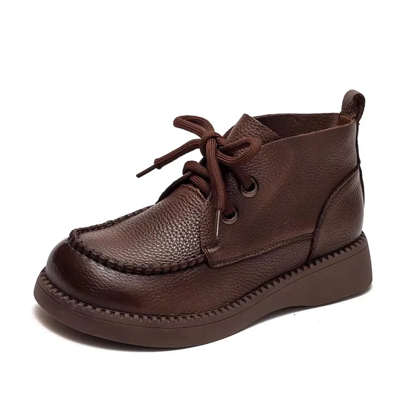 

CICIYANG Women Winter Boots Genuine Leather 2022 New Wool Warm Women Ankle Boots Round Toe Red Women Fashion shoes