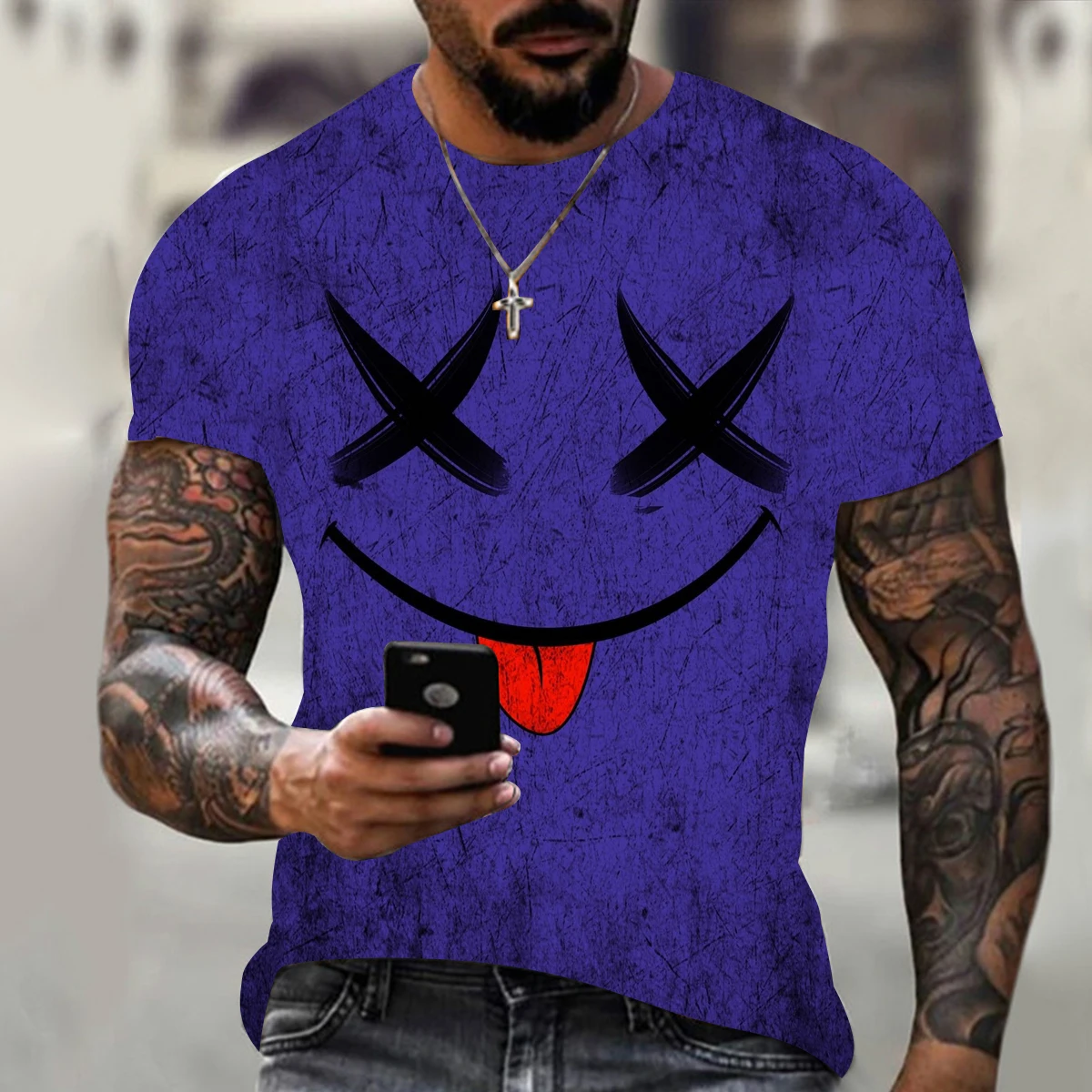 

New 20223D pattern printing top hot sale summer ventilated and breathable men's large size short-sleeved top shirt T-shirt