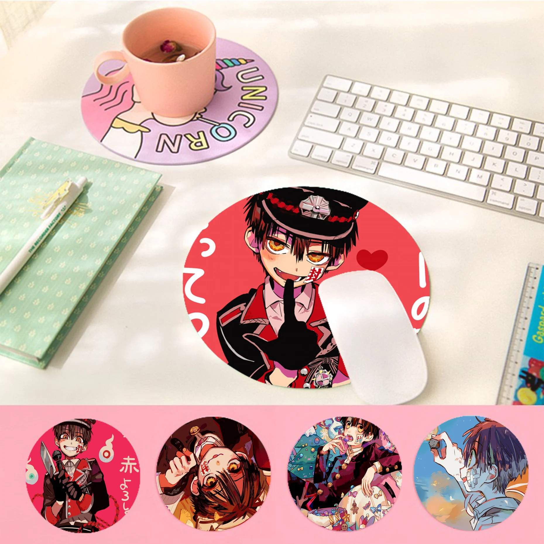 

Toilet bound Hanako Kun Anime Mousepad Rubber Small Speed Version Computer Keyboard Office Table Mat PC Mouse mat Writing Mats