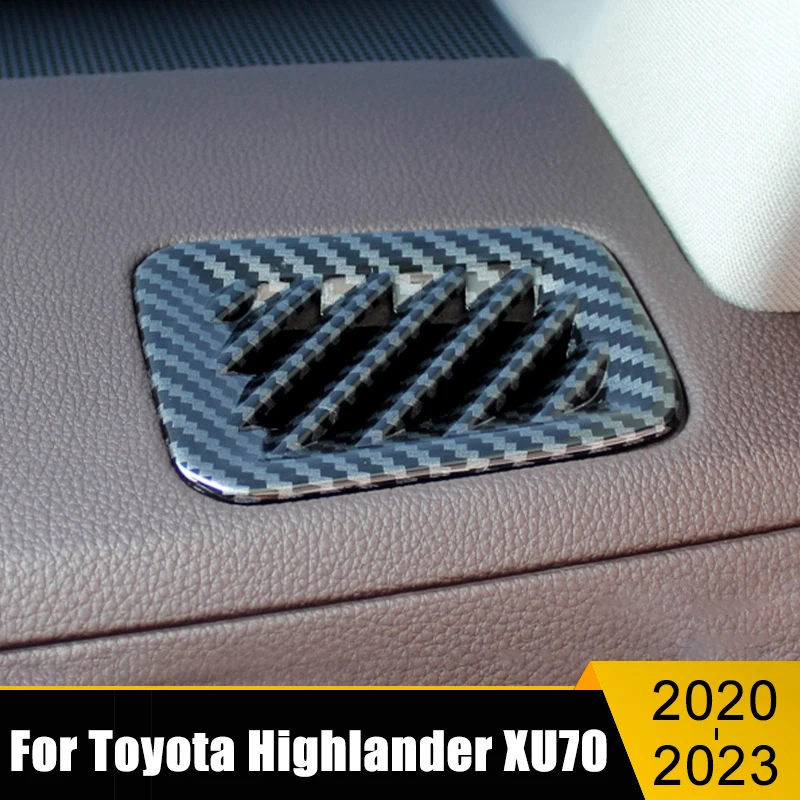 

For Toyota Highlander XU70 2020 2021 2022 2023 ABS Car Front Air Vent Dashboard Outlet Frame Cover Trim Stickers Accessories