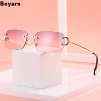 boyarn square frameless trimming sunglasses womens fashion ins street fashion sunglasses personality small