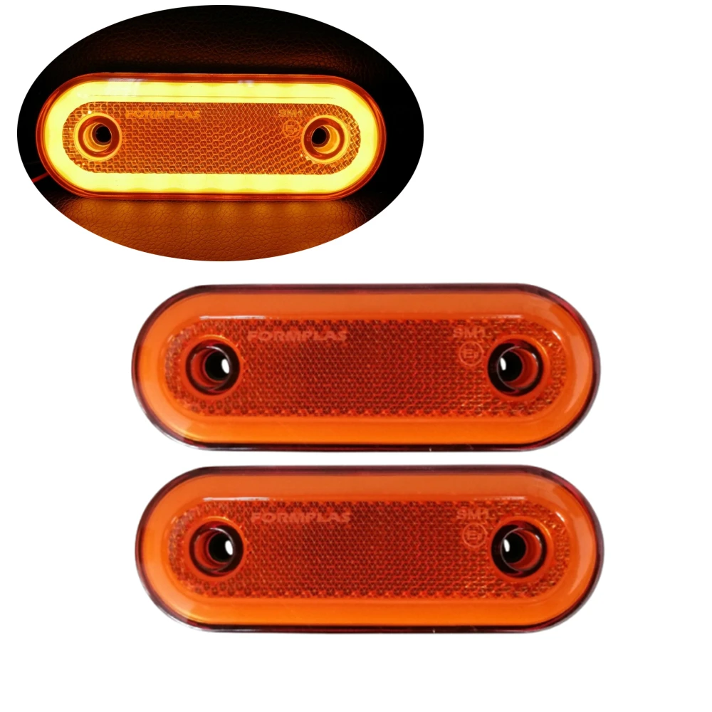 

2PCS Trailer Lights 12v-24v Oval 20Led Amber Rear Side Outline Marker Lamps Lights Trailer Truck Lorry Side Lights