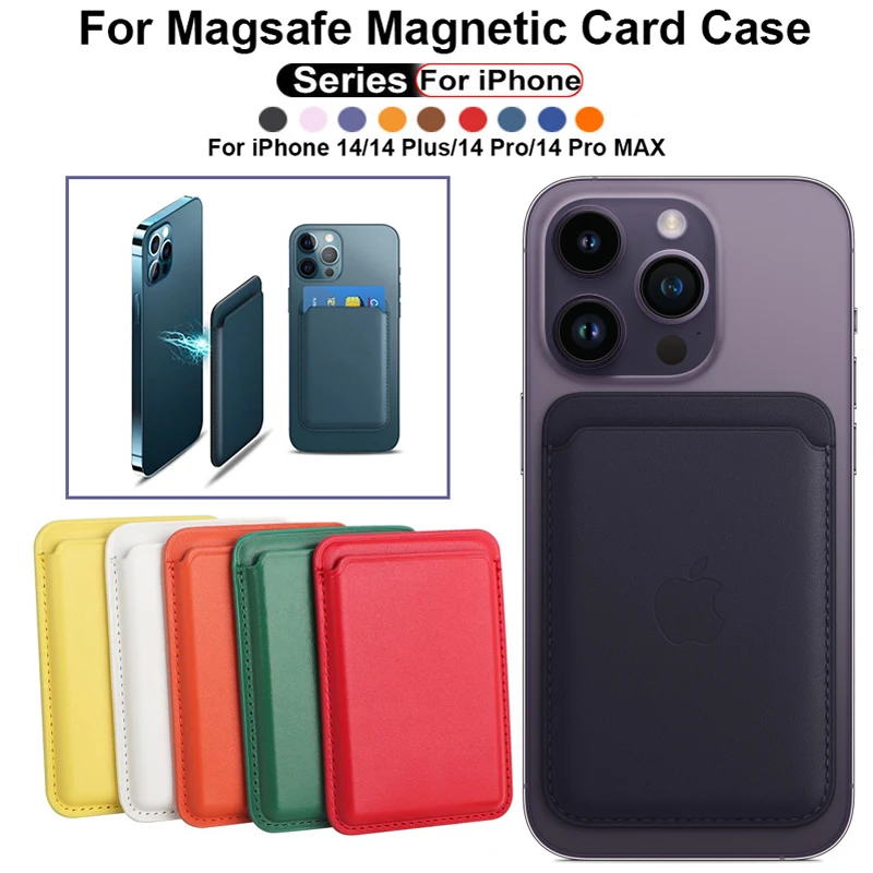 

Магнитный чехол для телефона Magsafe, футляр для карт для iPhone 14 13 12 11 Pro Max, кожаный кошелек с зажимом для карт, чехлы, аксессуары