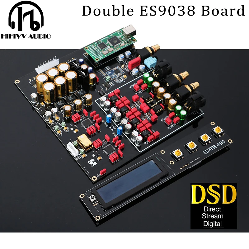 Dual Core ES9038 ES9038PRO DAC Board For HIFI Audio Amplifier DSD PCM Decoder USB Remote Control LED Display Best Power Supply