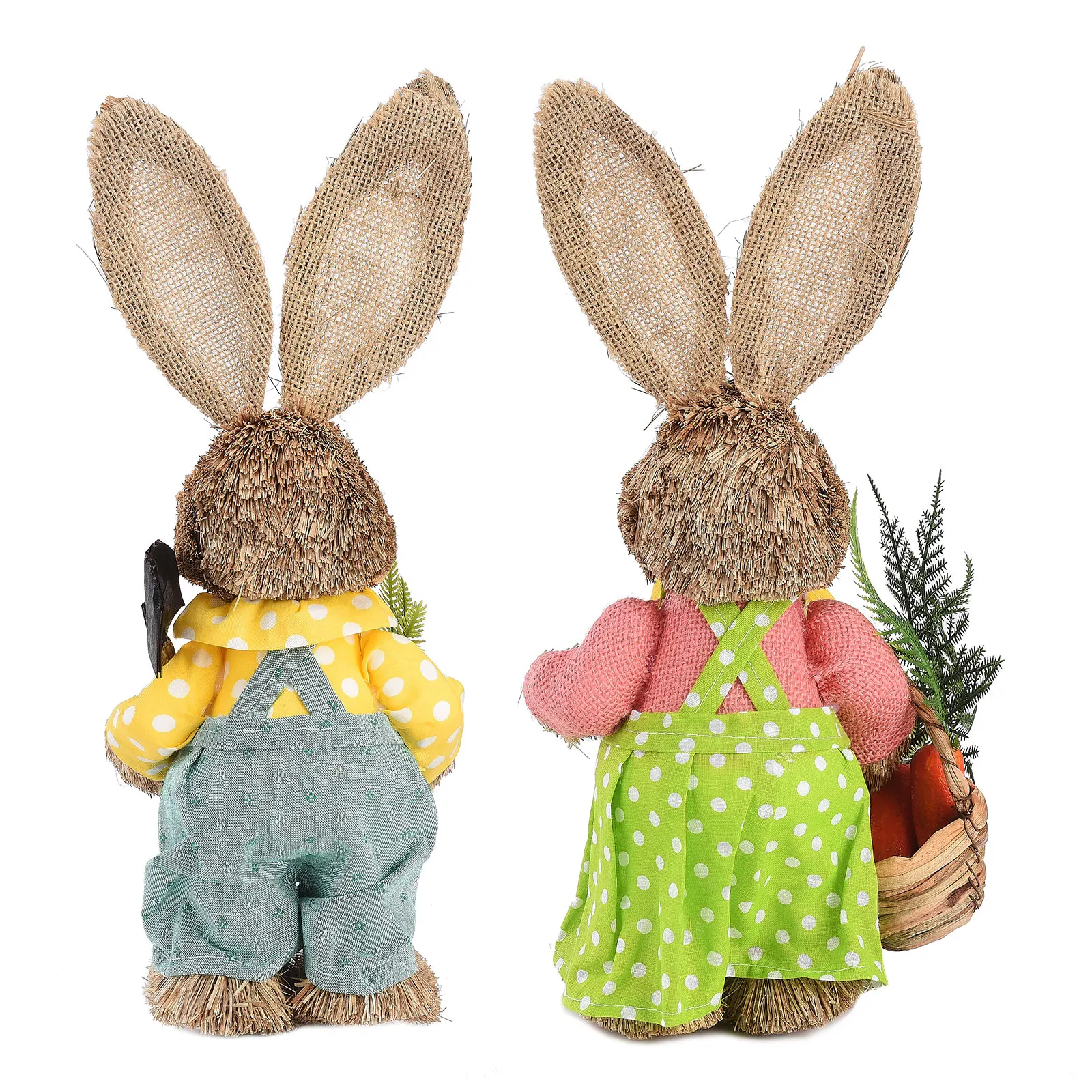 Пасхальные украшения ручной работы в виде кроликов 2 шт.