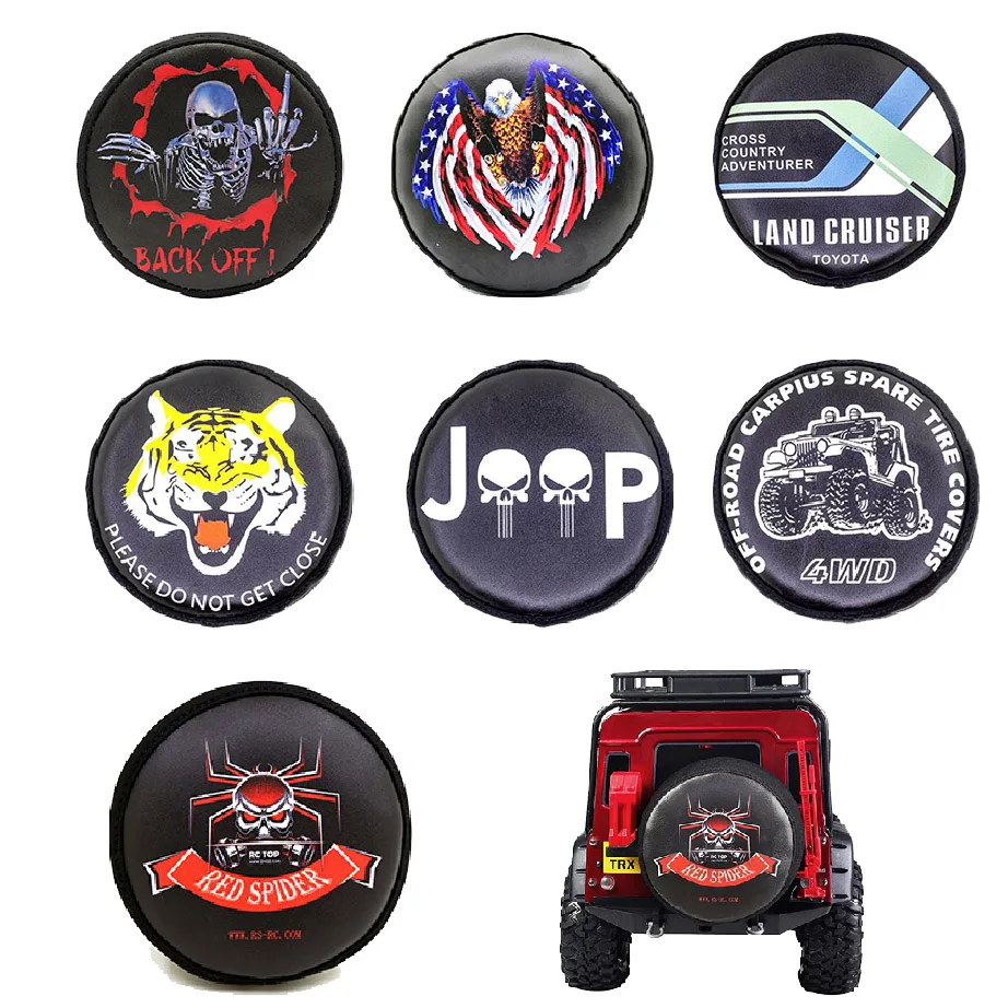 

Кожаный чехол для запасной шины 1/10, подходит для колес 1,9 дюйма 110-120 мм для радиоуправляемых гусеничных автомобилей Axial SCX10 D90 Traxxas TRX4 TRX6