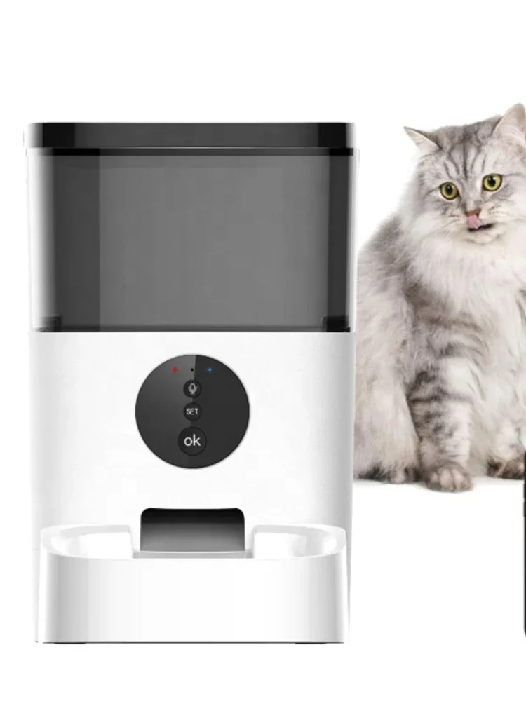 Фото 4л для талисмана Alimentador automático WiFi/botón저 remoto inteligente Control por voz perro gato comida dispensador №4