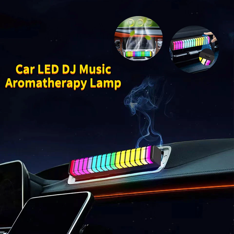 

Car LED DJ Ambient Light Diffuser Air Outlet Clip Air Freshener Aromatherapy Ambient Light Car Air Outlet Decorative Accessories