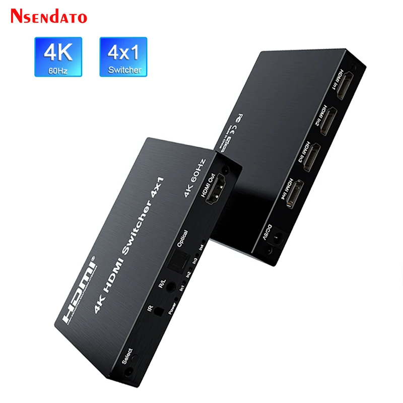 

4x1 HDMI переключатель 4K 60 Гц 4 в 1 выключатель HDMI 4K переключатель с удаленным аудио SPDIF выходом для Dolby PS4 HDTV ПК проектор камера