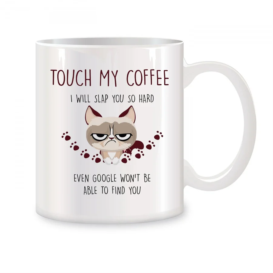 Кофейные кружки Touch My Coffee Cat для женщин и мужчин подарки любителей животных на
