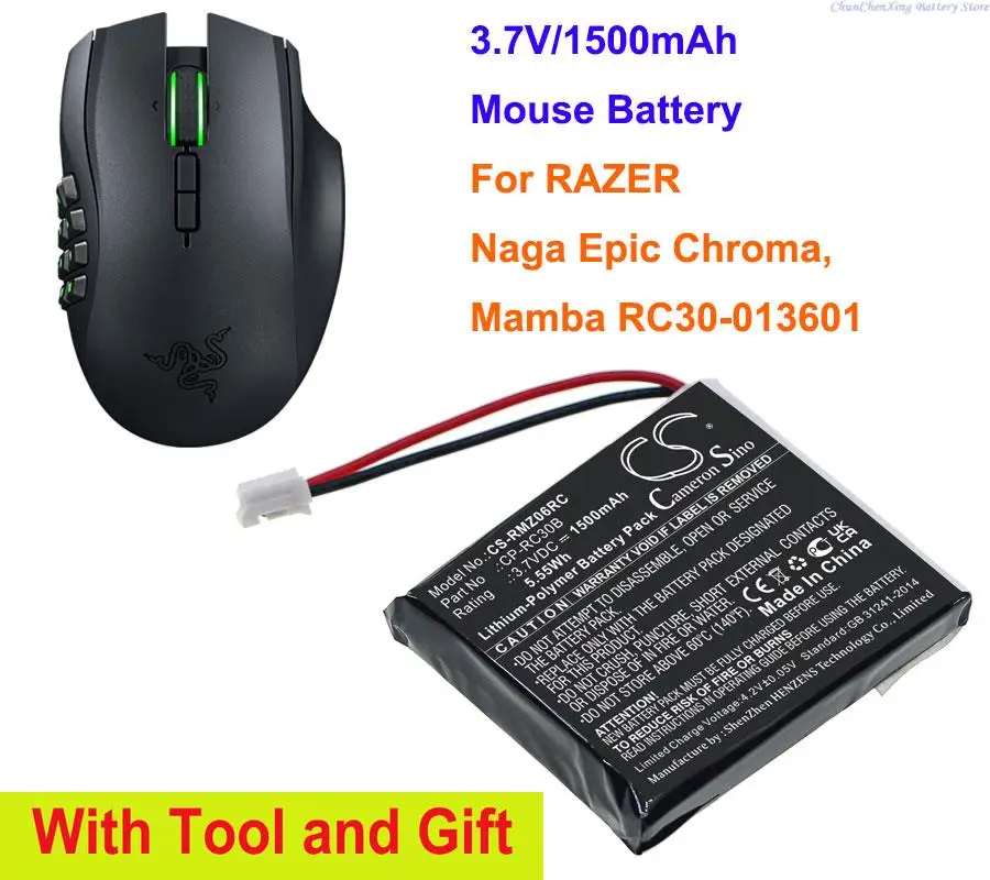 OrangeYu 1500mAh Mouse Battery CP-RC30B for RAZER Mamba RC30