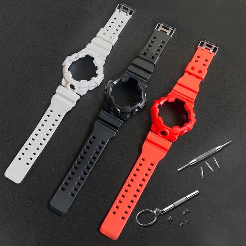 

Watch Strap Case For Casio G-shock GA700 GA-700 GA710 GA735 Watchband Cover Men Watch Band Protective Shell Rubber Bracelet