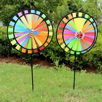kids pinwheel handheld fabric portable two layer animal wind spinner pinwheel for child
