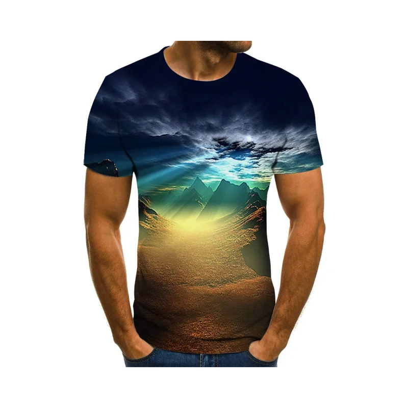 

Summer Nature-themed Men's T-shirt Summer Casual Top 3d-printed T-shirt O Collar Shirt Casual T-shirt Plus Size Street Wear