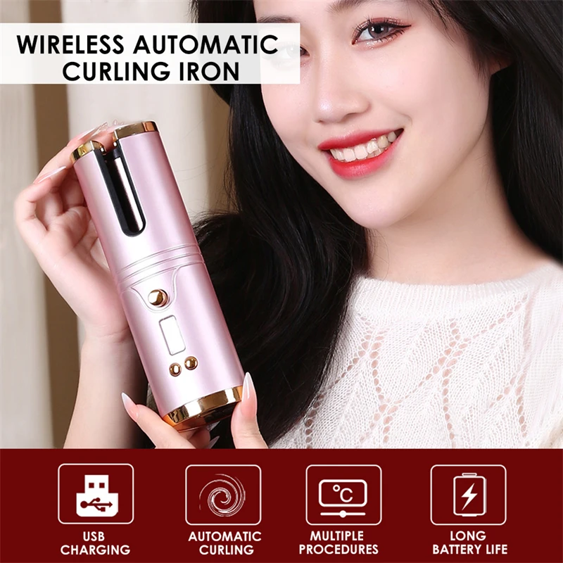 

Cordless Automatic Hair Curler,Spiral Waver Auto Curling Iron, Electric Magic Rollers Machine, Hair Styling Appliances