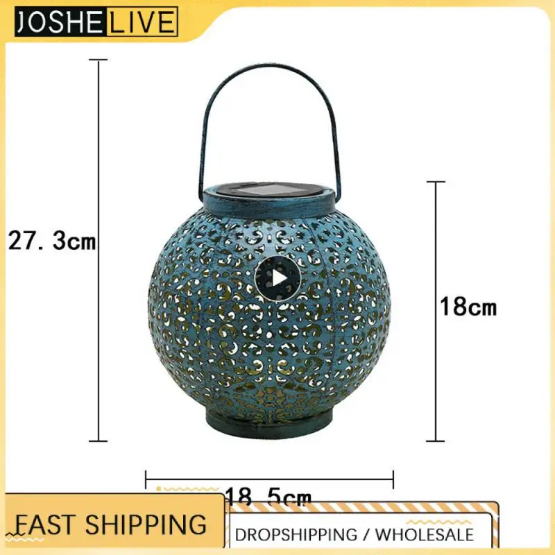 

1PCS Solar Lantern Light Hollow Wrought Iron Projection Light Hanging Lamps Outdoor Waterproof Yard Garden Art Decoration