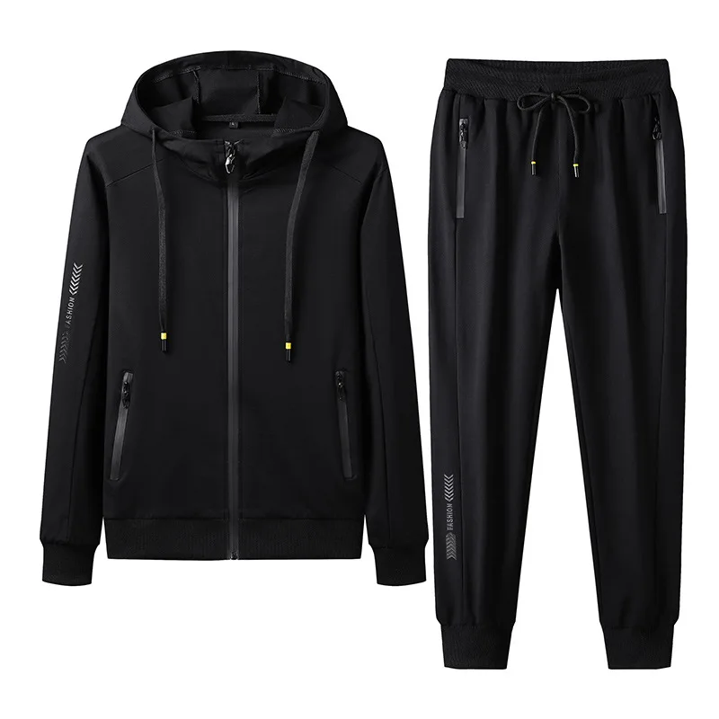 

Men Sportswear New Autumn Tracksuit 2 Piece Sets Sports Suit Hooded Jacket+Pant Sweatsuit Male Fashion Print Clothing Size M-5XL