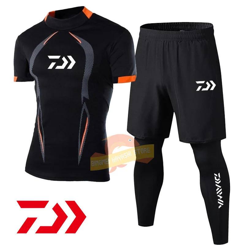 

Daiwa for Summer Men Quick Dry Breathable Fishing Suit Running Training Sports Fitness Clothes New Outdoor Elastic Cycling Pants