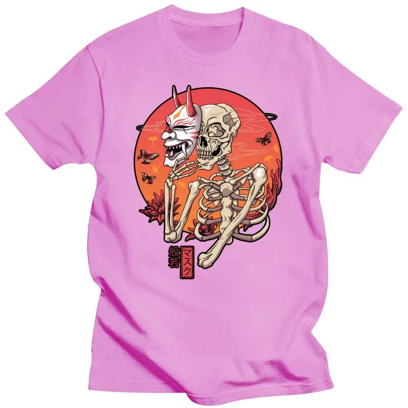 Новинка 2022 забавная Мужская футболка из 100% хлопка женская модная Hannya Yokai с маской