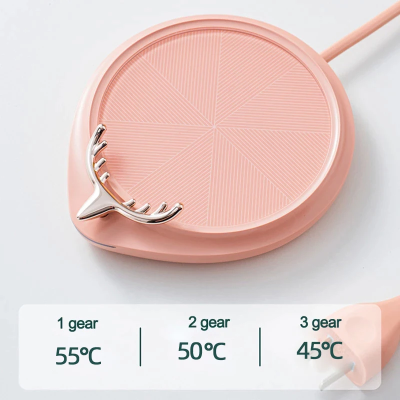 

220V Mug Warmer Cup Heater Electric Beverage Warmer Tea Maker Thermostatic Cup Heating Pad 3 Gear Temperature Warmer Coaster