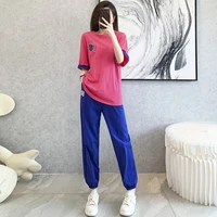 casual sportswear suit female summer 2022 korean y2k harajuku age reducing fashion two piece cotton set women outfits clothing