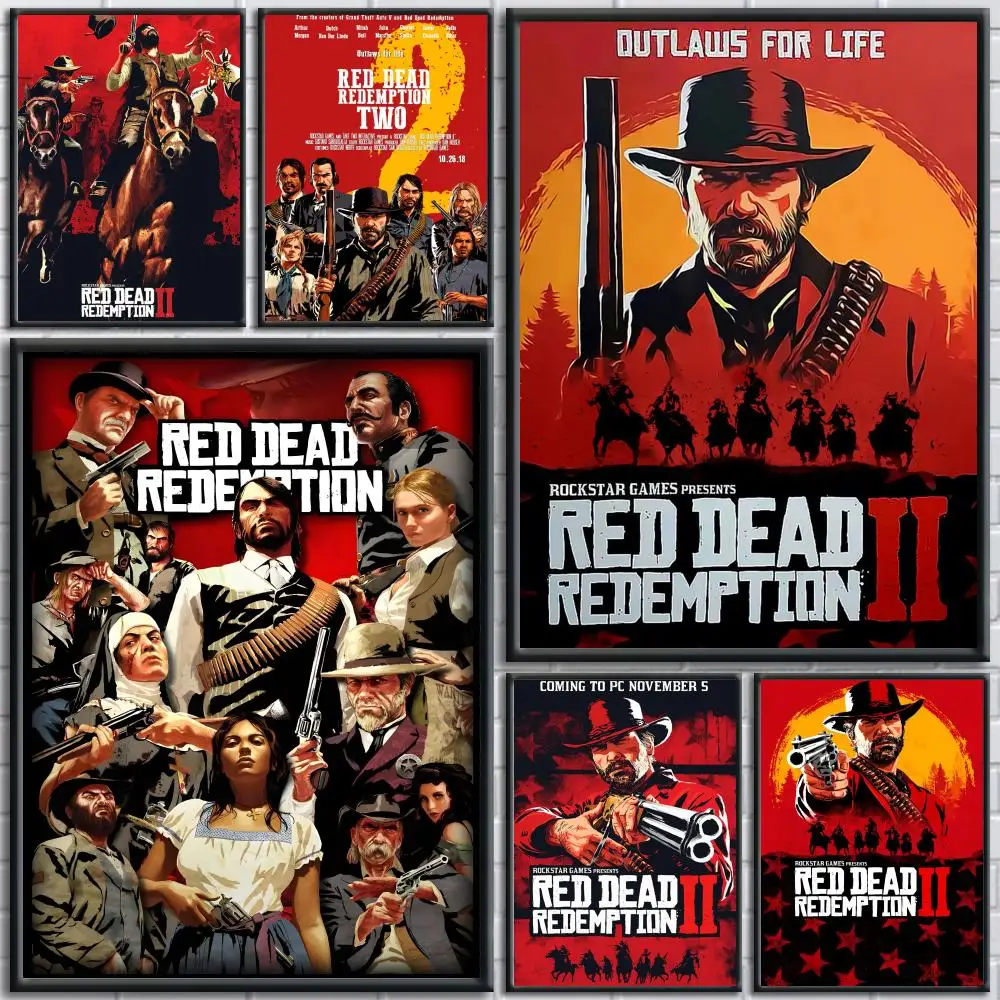 Фото Red Dead R-Redemption плакат наклейки живопись HD настенное искусство для спальни гостиной домашний декор водостойкое украшение подарок №1