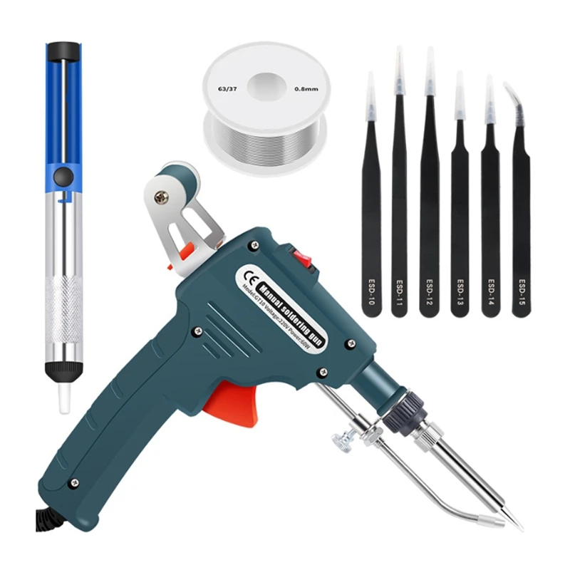 

Набор для пайки, Электрический паяльник с автоматическим нагревом и Оловянным феном, мощность 60 Вт, вилка стандарта США
