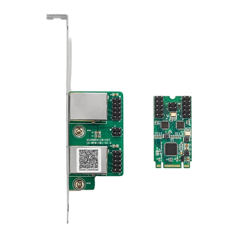 

M.2 To Dual Port 2.5G Gigabit Network Card 2 RJ45 Ports 2500 Mbps 1000M B/M Key Slot, 2242 Size