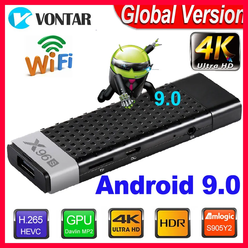 Cheap Dispositivo de TV inteligente X96s, decodificador con Android 9.0, 4GB de RAM DDR3, Mini TV dongle, Amlogic S905Y2, wifi 2.4G y 5G, BT4.2, 60fps, reproductor multimedia 4K
