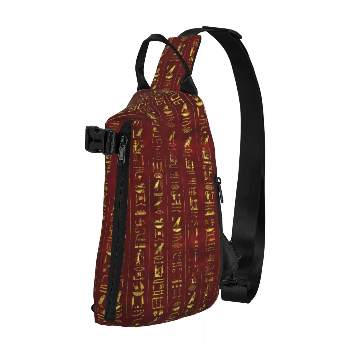 

Golden Egyptian Hieroglyphics Shoulder Bags Chest Cross Chest Bag Diagonally Casual Man Messenger Bag