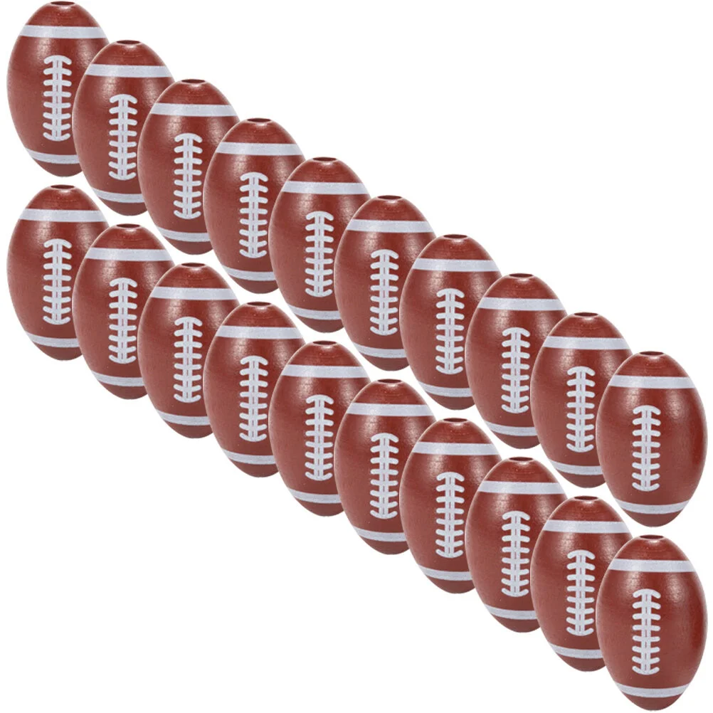 

30 Pcs Big Hole Beads Large Football Jewelry Making Amulet Necklace Bracelet DIY Bracelets Loose Wood Friendship