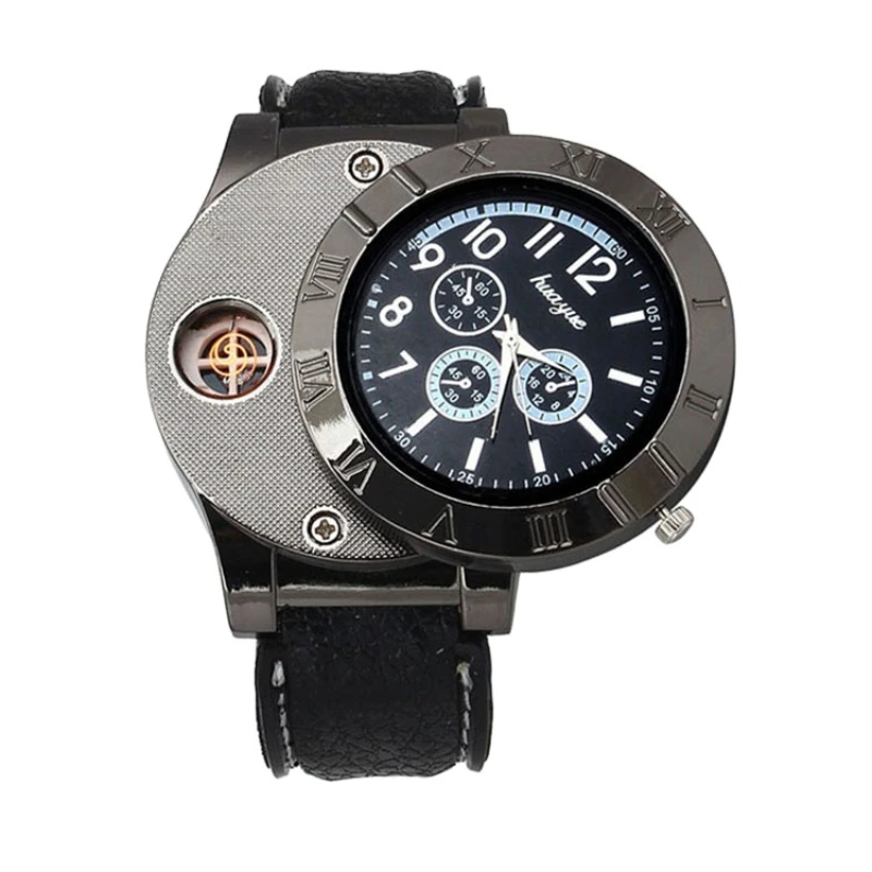 

Watch Lighter USB Electric Arc Lighter For Gift Men's Quartz Wristwatch