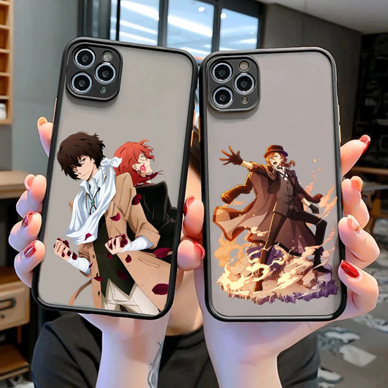 

Anime bungou stray dogs Dazai Osamu Cellphone Bumper Clear Matte PC Back Phone Case For iphone11 12 13 14 Pro XS Max 14Plus X XR