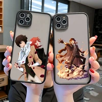 anime bungou stray dogs dazai osamu cellphone bumper clear matte pc back phone case for iphone 11 12 13 pro xs max 7 8plus x xr