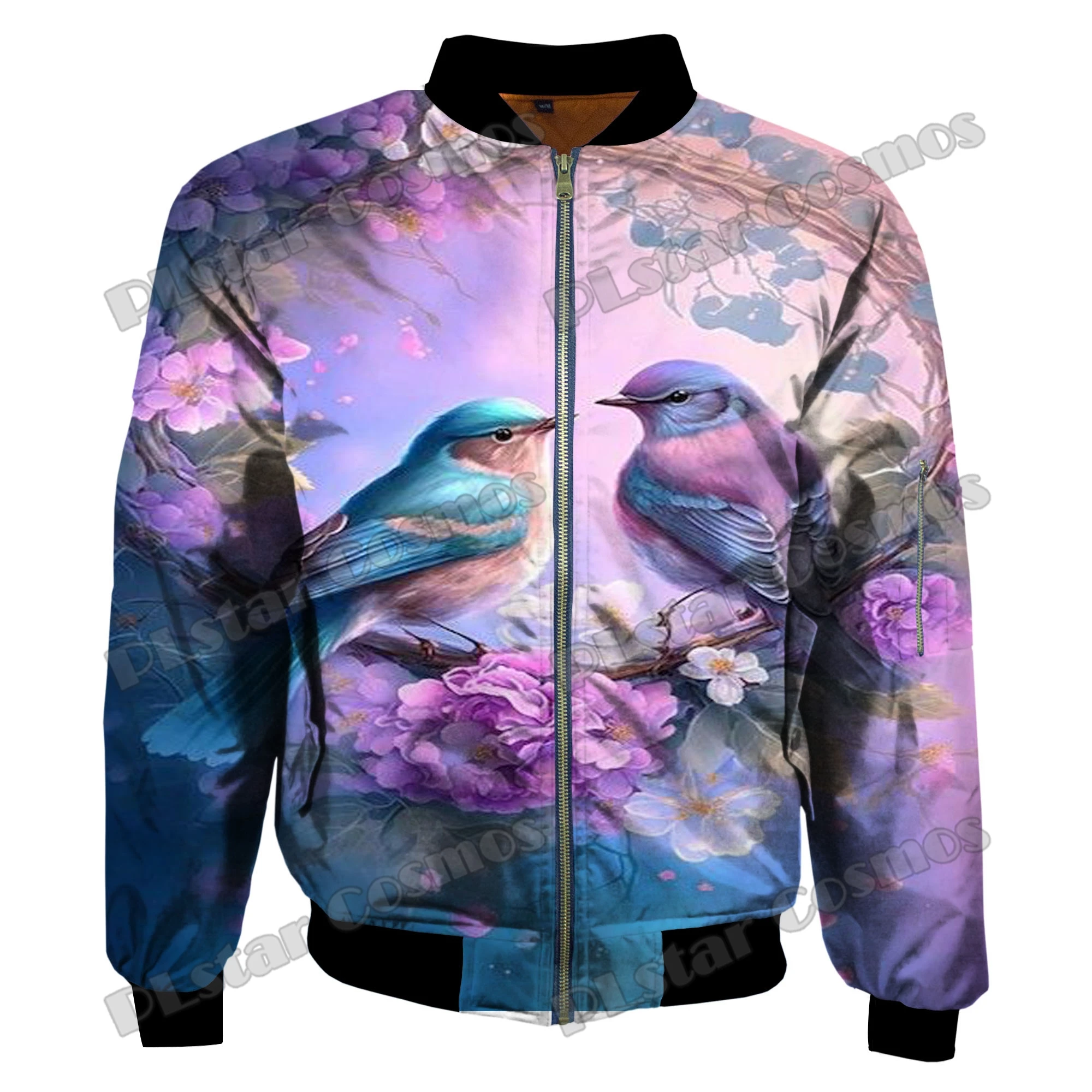 Зимняя модная мужская куртка-бомбер животное колибри Ранняя 3D печать теплая