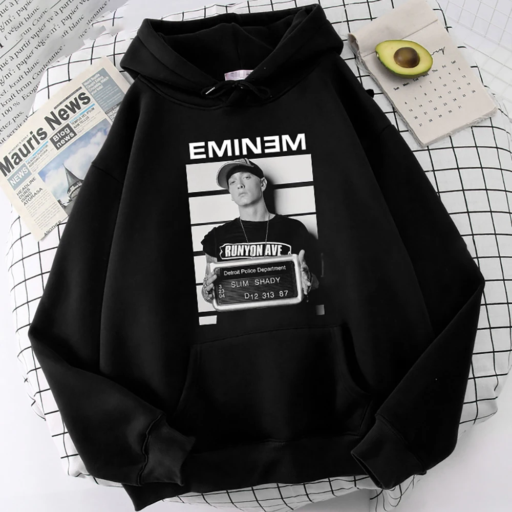 

Rapper Eminem Print Hoodie Hip Hop Sweatshirts Streetwear Men Harajuku Casual Hooded Pullover Unisex Rock Y2K Tops