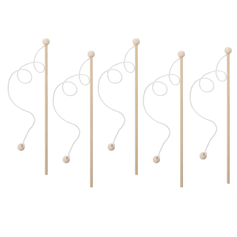 

5 Pcs Fishing Rod Interesting Toy Game Mini Wooden Children Plaything Preschool Magnetic Poles Educational
