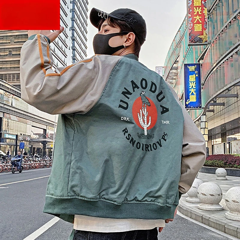 

Куртка с уличным принтом Varsity Корейская одежда унисекс пальто Модные женские осенние куртки мужские цветные бейсбольные контрастные буквы ...
