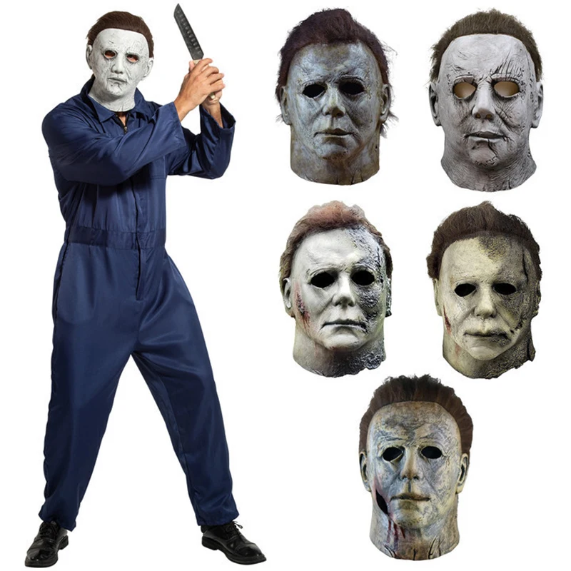 

Halloween Horror Scary Michael Myers Masks for Adult Cosplay Bloody Latex Mask Carnival Party Masquerade Costume Props