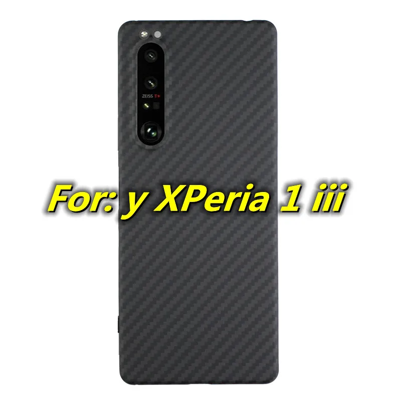 Real Carbon Fiber Case for Sony XPeria 1 Iii Carbon Fiber Case Aramid Fiber Cover XPeria 1 Iii Ultra-Thin Phone Protective Case