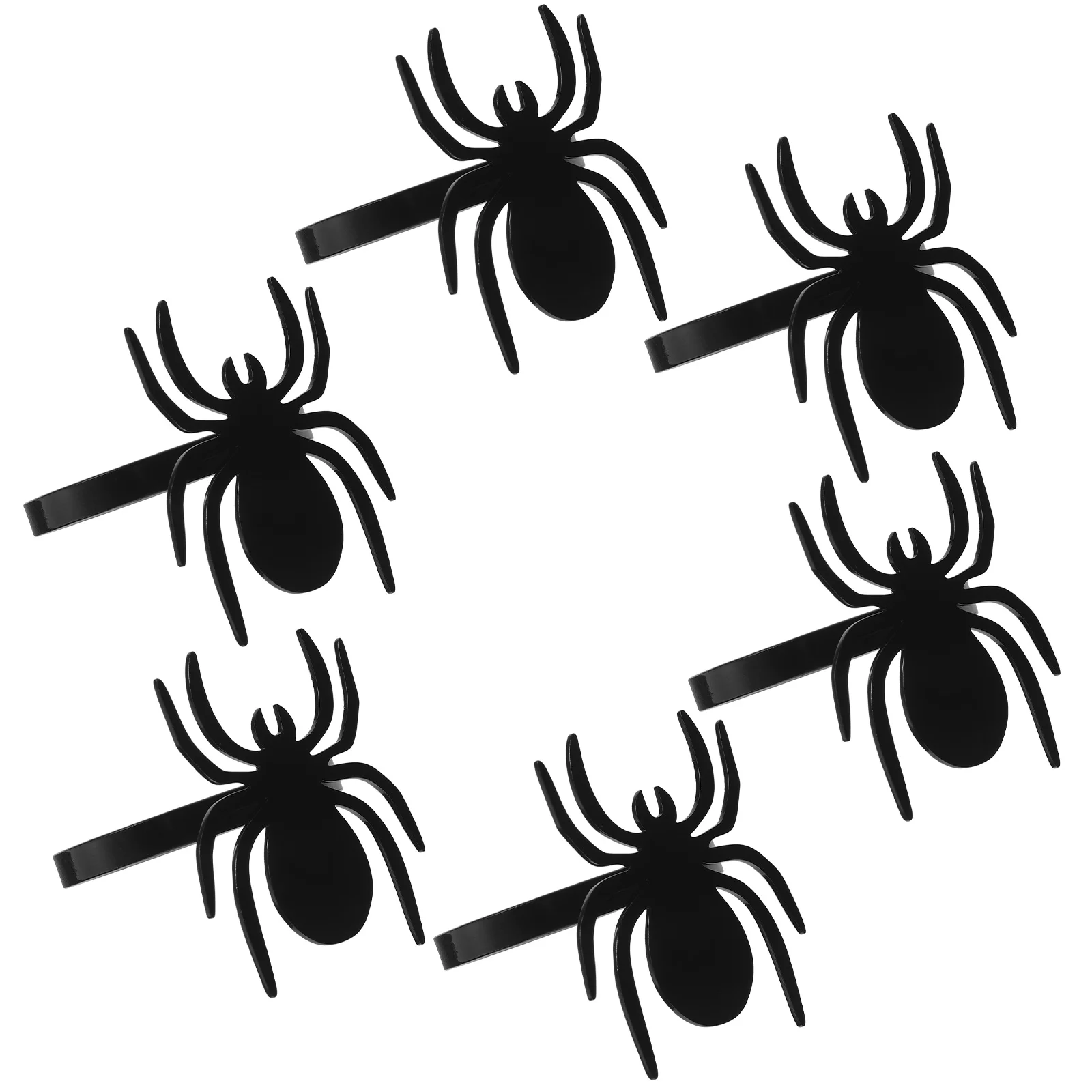 

6 Pcs Spider Napkin Ring Fixing Buckle Rings Holders Metal Halloween Banquet Dining Table