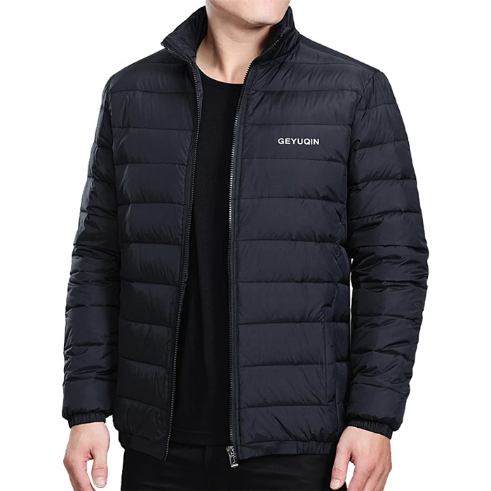Mens Winter Jacket Coat 2022 White Duck Down Light Jacket Casual Outerwear Snow Warm Stand Collar Brand Male Feather Coat Parkas