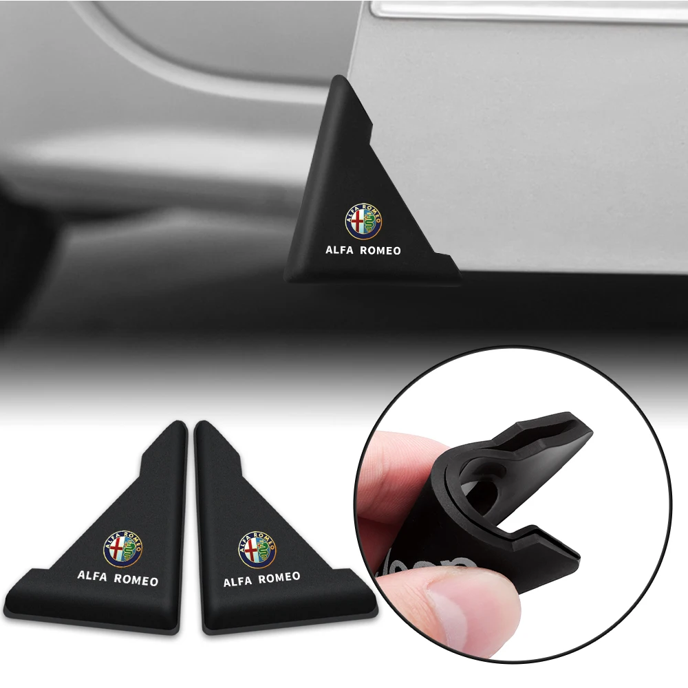 

2pcs Silicone Car Door Corner Scratch Protector Cover Anti-Crash Bumper For Alfa Romeo Giulietta 159 Mito etc Auto Accessories