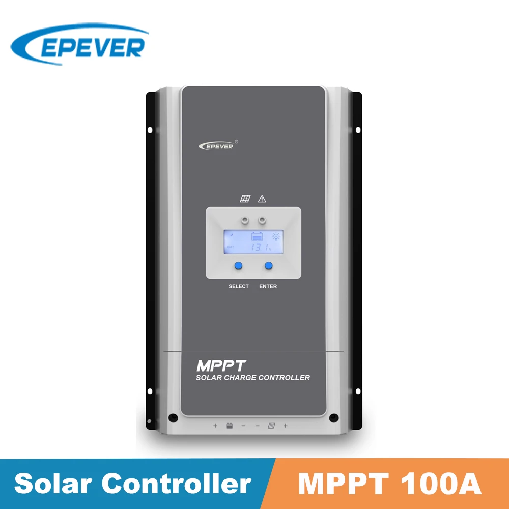 

EPever 100A MPPT 12V 24V 36V 48V Solar Charge Controller Backlight LCD Max 150V PV Input Common Negative Grounding Tracer10415AN