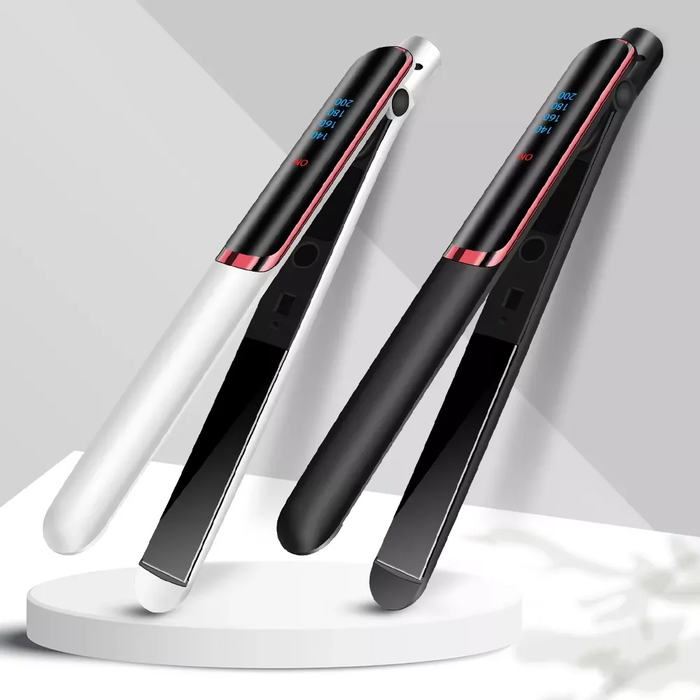 

NEW2023 Negative Ion Hair Straightener Ceramic Hair Flat Iron 2 In 1 Fast Straight Curling Iron Professional Hair Straightener C
